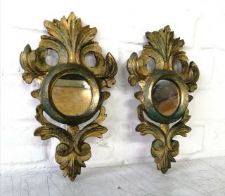 Antique Vintage Rococo Style Small Gilt Gilded Mirrors