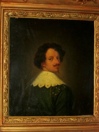 A 17th Century Portrait Of A Gentleman,  Antique Oil Painting On An Oak Panel.