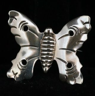Vintage Designer Ha Hector Aguilar Taxco 940 Silver Butterfly Brooch