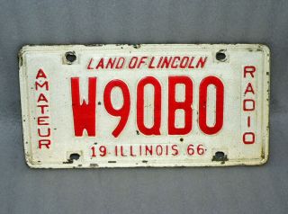 1966 W9qbo Amateur Ham Radio Operator License Plate Illinois 1966 Man Cave