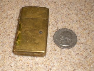 Vintage Zippo Brass Slim Cigarette Lighter