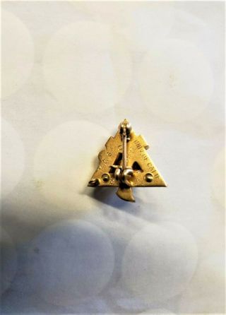Antique ALPHA GAMMA DELTA 10K Solid Gold 4.  5Gm 1953 Sorority Pin Badge w/Pearls 2