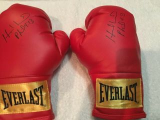 Boxing Hall Of Fame Evander Holyfield Signed Autographed Gloves 14 Oz Everlast