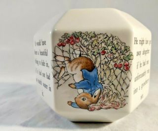 Vintage Wedgwood Of Etruria Beatrix Potter Peter Rabbit Bank Hexagon Shaped