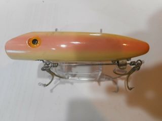 South Bend King Bass - Oreno Shiny Pearl Pink Sides 1950 - 1952 Vintage Wood Lure