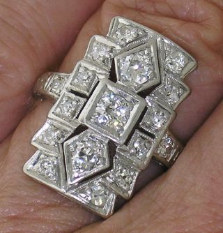 Art Deco Diamond Ring Platinum Art Deco Platinum Diamond Ring,  Circa 1920