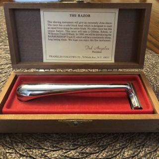 Vintage Franklin Toiletry Barbershop Old Fashioned Luxury The Razor Wooden Box