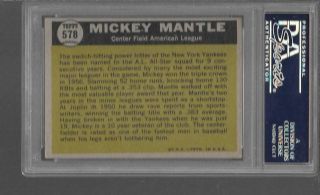 1961 Topps 578 MICKEY MANTLE Yankees All Star PSA 4 VG - EX Opens below VCP 2