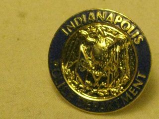 Vintage Police Department Lapel Pin Indianapolis Indiana Ornate Metal Brooch