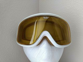 Carrera Vintage White Snow Ski Goggles Fair Lady Everclear Adjustable Strap Prop