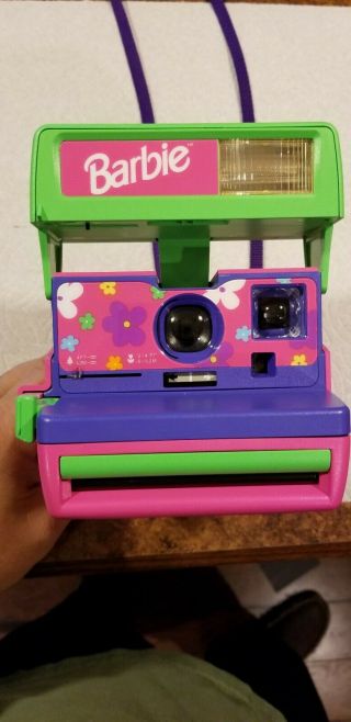 Vintage Barbie Polaroid Instant One Step 600 Camera W/ Strap,  Awesome