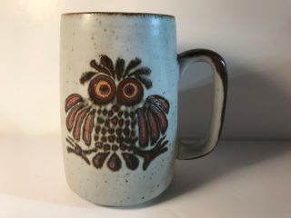 Vintage Otagari Owl Design Hand Crafted Stoneware Coffee Mug Cup Japan