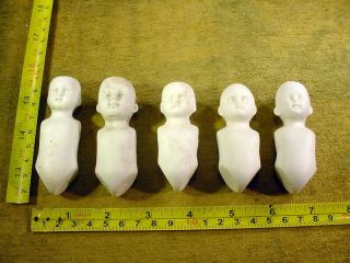 5 X Excavated Vintage Unpainted Bisque Doll Body Age 1890 Hertwig Art 13532