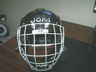 Jofa Vintage 390 Senior Ice Hockey Helmet Black,  6 3/4 " - 7 3/8 " W/ 381 Sr.  Cage.