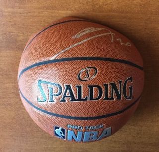 Manu Ginobili San Antonio Spurs Signed Nba Pro Track Basketball Jsa/coa P34440