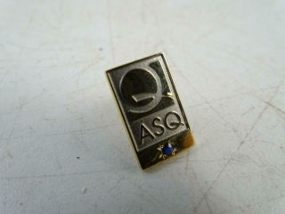 Vtg Asq Milwaukee Wi Employee Years Of Service Lapel Pin 14k Solid White Gold