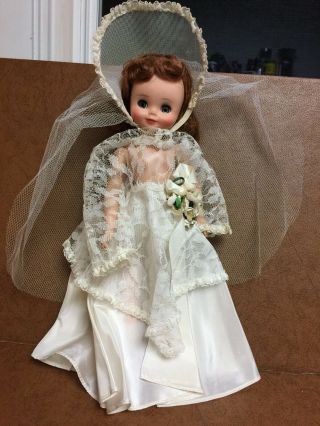 Vintage 1958 Betsy Mccall 14 " Bride Doll W Two Veils
