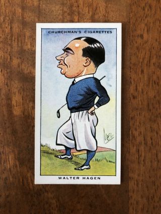 Rare Churchman Sporting Celebrities Cigarette Card No.  33 Walter Hagen Exc