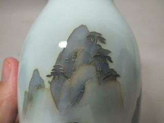 AN ANDO JAPANESE CLOISONNE VASE WITH SILVER WIRE LANDSCAPE 20THC 3