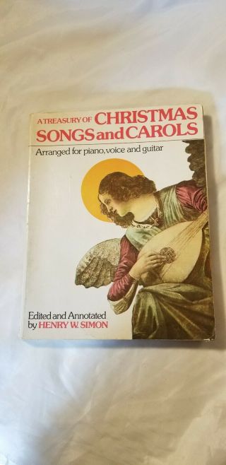 A Treasury Of Christmas Songs And Carols Songbook Sheet Music Book Vintage 1973