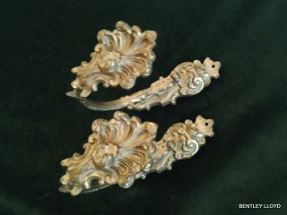 Pair Gilt Bronze Curtain Tie Backs – Hold Backs French Antique Mid 19th.  Century