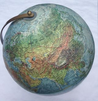Vintage Replogle 12 " World Globe - Textured Relief Map