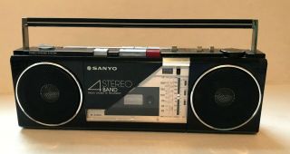 80s Sanyo M - S300k 4 Band Boom Box Cassette Mini Boombox Ghettoblaster Radio Vtg