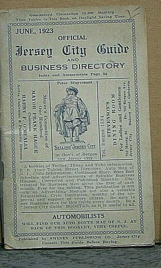 1923 Jersey City Guide With Local Advertising