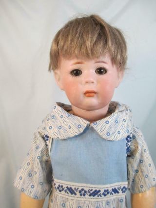 Antique German Bisque Doll K R 115a Closed Mouth Sleep Eyes Toddler Body 13 "
