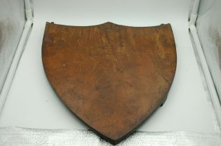 LARGE MAHOGANY ANTIQUE CARVED WOODEN ARMORIAL / HERALDIC SHIELDS 19THC 3