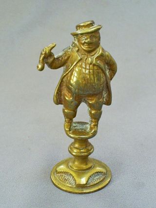 Antique Dickens Character Figural Brass Pipe Tamper/mr Pickwick