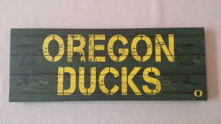 Oregon Ducks Football Canvas Print Sign 8 X 20 Man Cave Wall Hanger