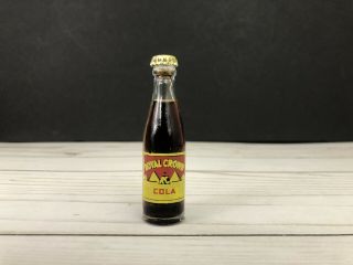 Vintage Mini Miniature 3 " Royal Crown Cola Rc Glass Soda Pop Bottle Liquid & Cap