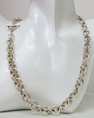 Very Heavy Quality Large Vintage Solid Sterling Silver Chain Necklace (60gms)