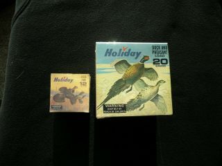 Empty Vintage Collectible Holiday Mini & D&p 20 Ga Shot Shell Box/ammo Box
