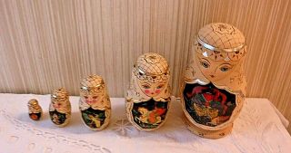 Vintage Russian Made Nesting Doll Matryoshka Signed,  Dated 