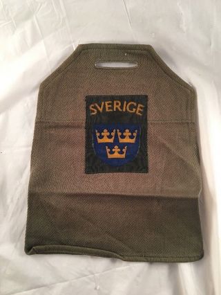 Vintage Old Sverige Military Uniform Dark Green Swedish Crown Ww2 Clothing Belt