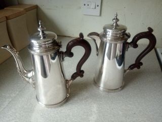 Lovely Pair Vintage Art Deco Silver Plated Coffee & Water Pot - Charles Green