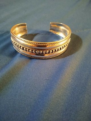 Vintage Sterling Silver.  925 Navajo Cuff Bracelet