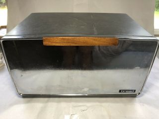 Vintage Breadbox Industrial Storage Aluminum Silver Chrome Shelf Organizer Metal