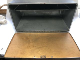 Vintage Breadbox Industrial Storage Aluminum Silver Chrome Shelf Organizer Metal 2