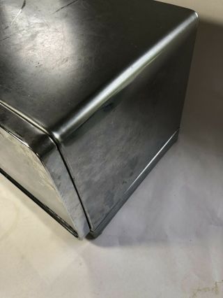 Vintage Breadbox Industrial Storage Aluminum Silver Chrome Shelf Organizer Metal 3