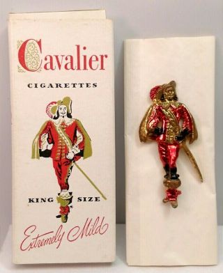 Vintage 1950s Cavalier Cigarettes R.  J.  Reynolds Advertising Pin Brooch