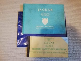 Vintage Jaguar 420 Operating Maintenance Service Handbook Vouchers