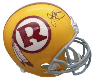 Redskins John Riggins Authentic Signed Yellow Throwback Full Size Rep Helmet Bas