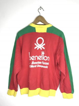 Vintage 90’s Benetton Formula One F1 Team Colour Block Sweatshirt Hip Hop Rap L