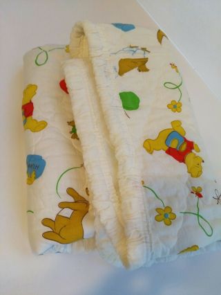 Vintage Disney Sears Winnie The Pooh And Friends Baby Quilt Blanket 36 " X 54 " Euc