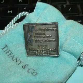 Vtg Tiffany & Co Sterling Silver 925 Award Service Pin Tie Tack At&t 1992