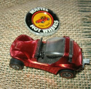 Vintage Diecast Toy Car Hot Wheels Redline Red Sand Crab Mattel Button Nr