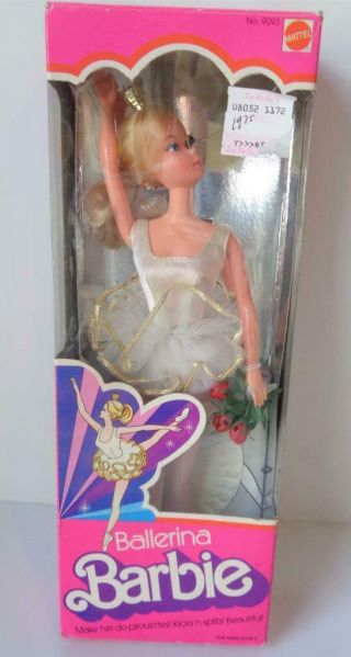 1975 Mattel Ballerina Barbie Doll 9093 Displayed With Opened Box Vintage